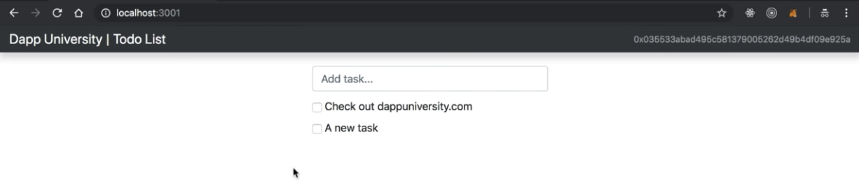 Ethereum Todo List Application